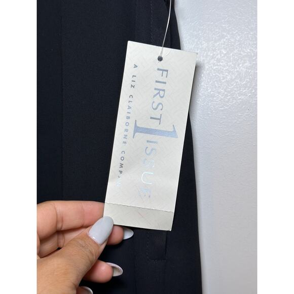 NWT First Issue Size 16 Black Spontaneity Career Floral Embroidered Midi Skirt - Picture 4 of 5